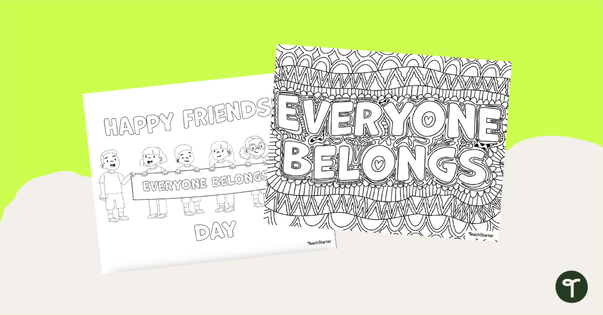 Friendship Coloring Pages teaching resource