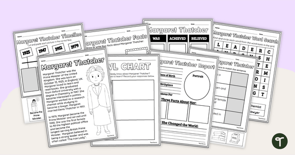 Go to Women in History - Margaret Thatcher Activity Pack teaching resource