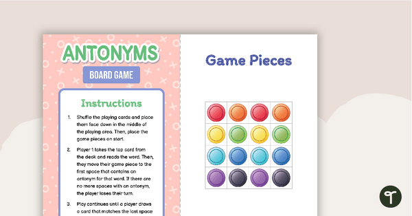 Antonyms Board Game teaching resource