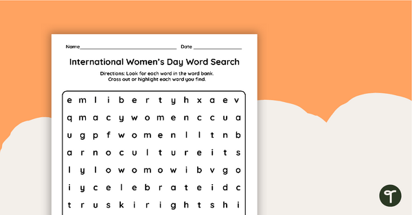 Go to International Women’s Day Word Search teaching resource