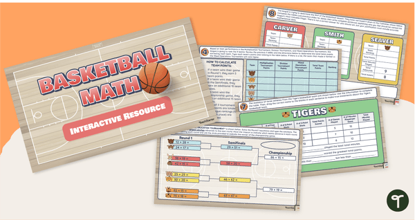 Image of Basketball Math- Interactive Slides