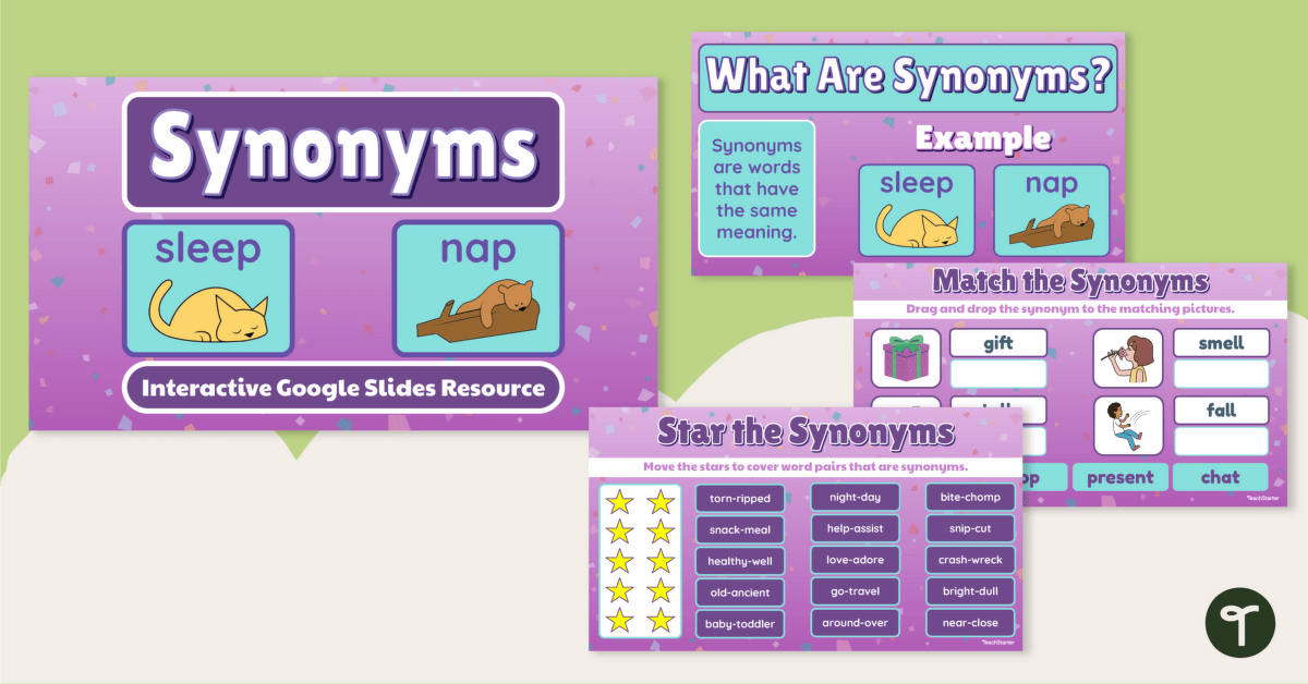 Word meaning, Synonym, Antonym - learning through pictures