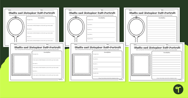Go to Simile and Metaphor Self-Portrait Worksheet teaching resource