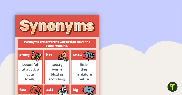 Synonym and Antonym Posters teaching resource