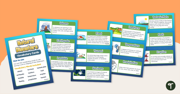 Go to Natural Disasters – Vocabulary Cards teaching resource