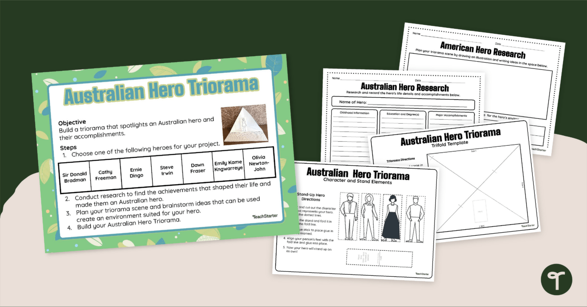 Australian Hero Triorama Project teaching resource