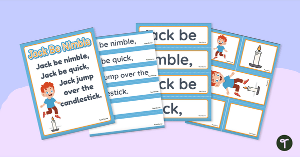 Go to Jack Be Nimble - Pocket Chart Sequencing Cards teaching resource