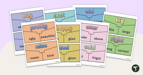 Go to Synonyms and Antonyms - Printable Puzzles teaching resource