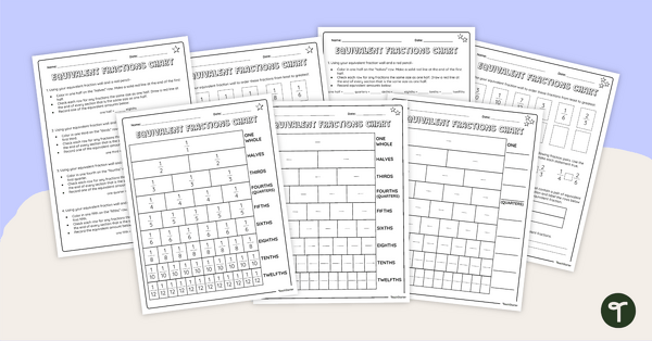 Image of Equivalent Fractions Chart – Differentiated Worksheets