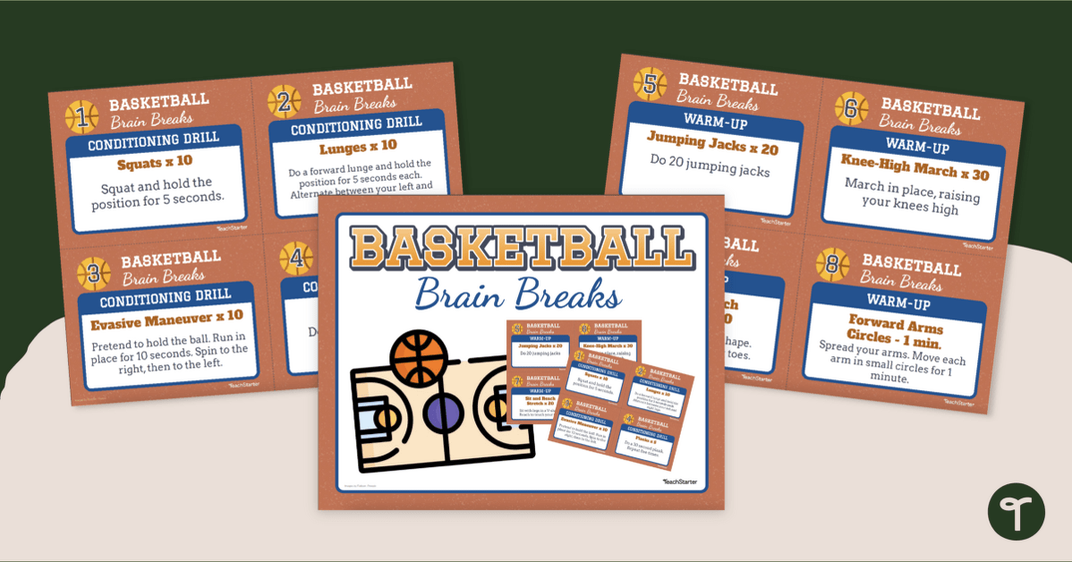 Basketball Brain Breaks - Task Cards teaching resource