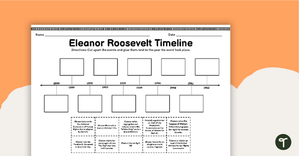 Eleanor Roosevelt Timeline Sort teaching resource