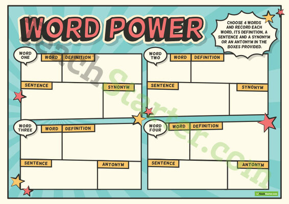 Word Power Vocabulary Worksheet teaching resource