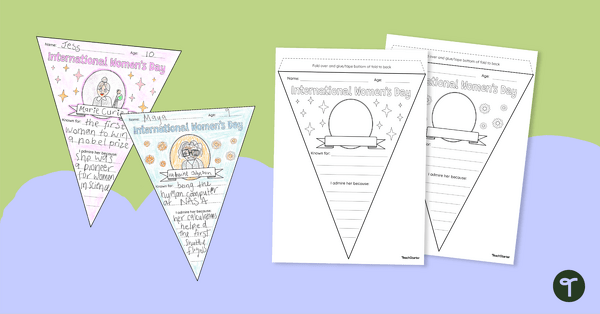 Go to Famous Women in History Pennant - Biography Template teaching resource