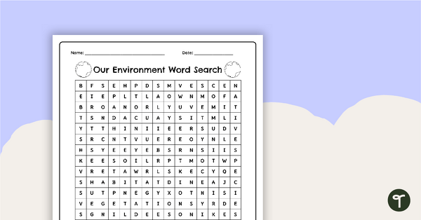 Go to Earth Day Word Search - Printable teaching resource