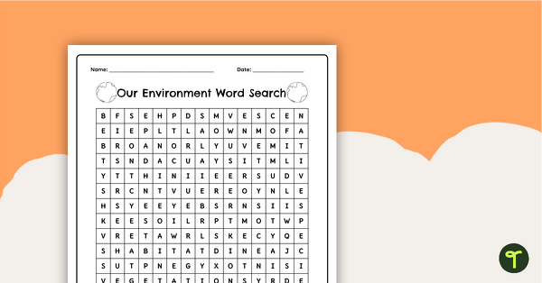 National Tree Day – Environment Word Search teaching resource