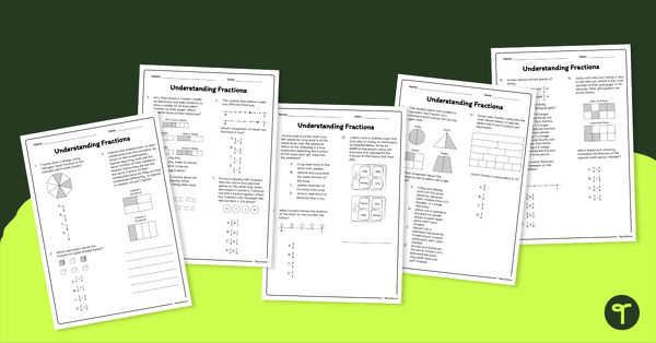Understanding Fractions – Worksheet teaching resource