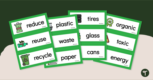 Go to Reduce, Reuse, Recycle - Environmental Word Wall teaching resource