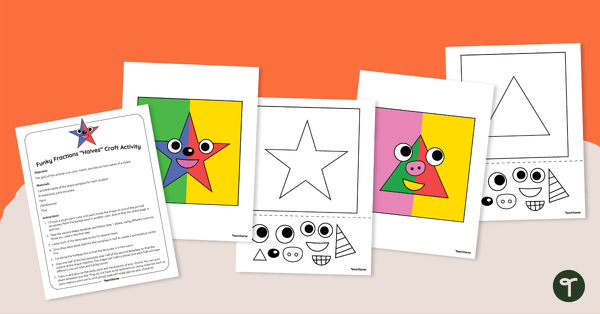 Go to Funky Fraction Craft Activity (Halves) teaching resource