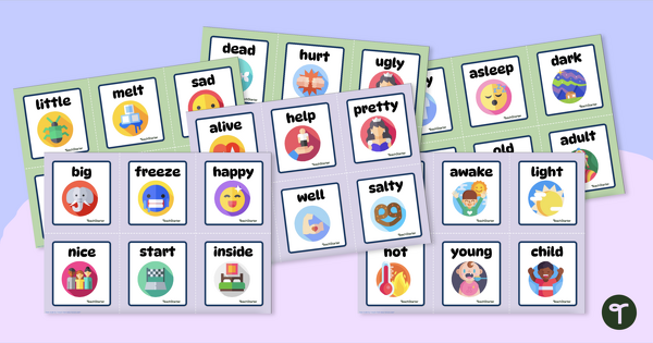 Synonym Matching Flashcards for Vocabulary in Primary Grades {2nd grade  words}