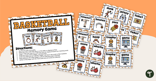 Basketball Memory Game teaching resource
