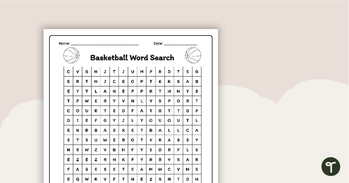 Basketball Word Search teaching resource