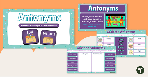 Go to Antonyms Interactive Activity teaching resource