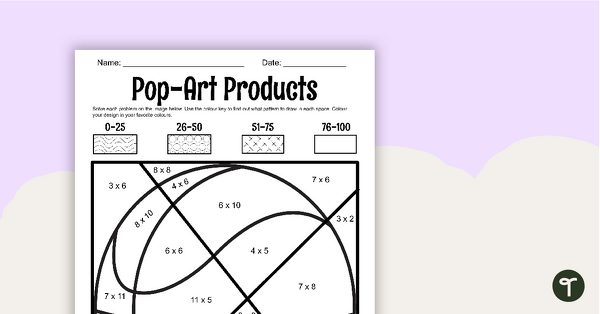 Go to Pop Art Products - Basketball Colour By Number Worksheet teaching resource