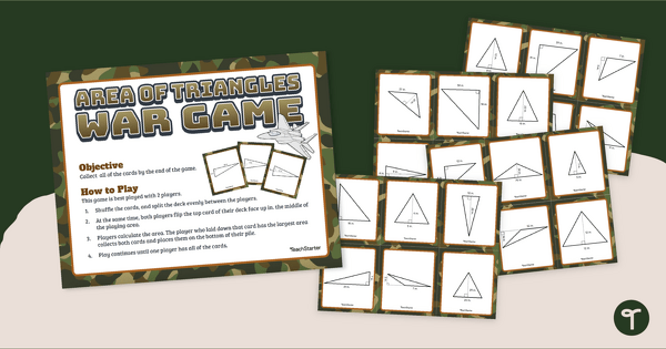 Triangle War - Area of a Triangle Math Game teaching resource