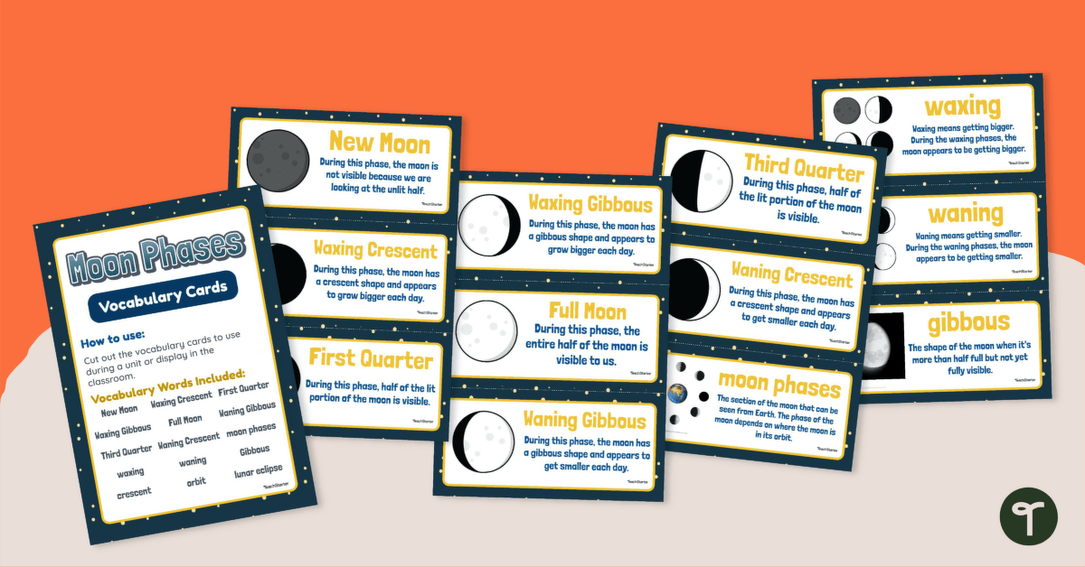Moon Phases – Vocabulary Cards teaching resource