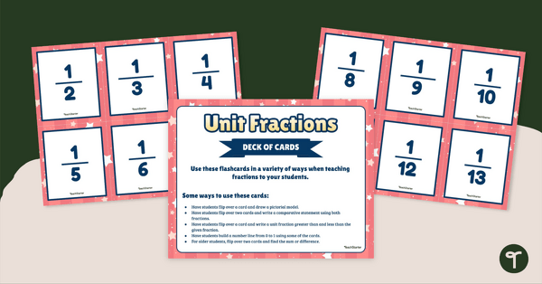 Unit Fractions – Deck of Cards teaching resource