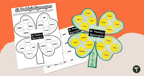 Go to St. Paddy's Synonyms - St. Patrick's Day Craft teaching resource