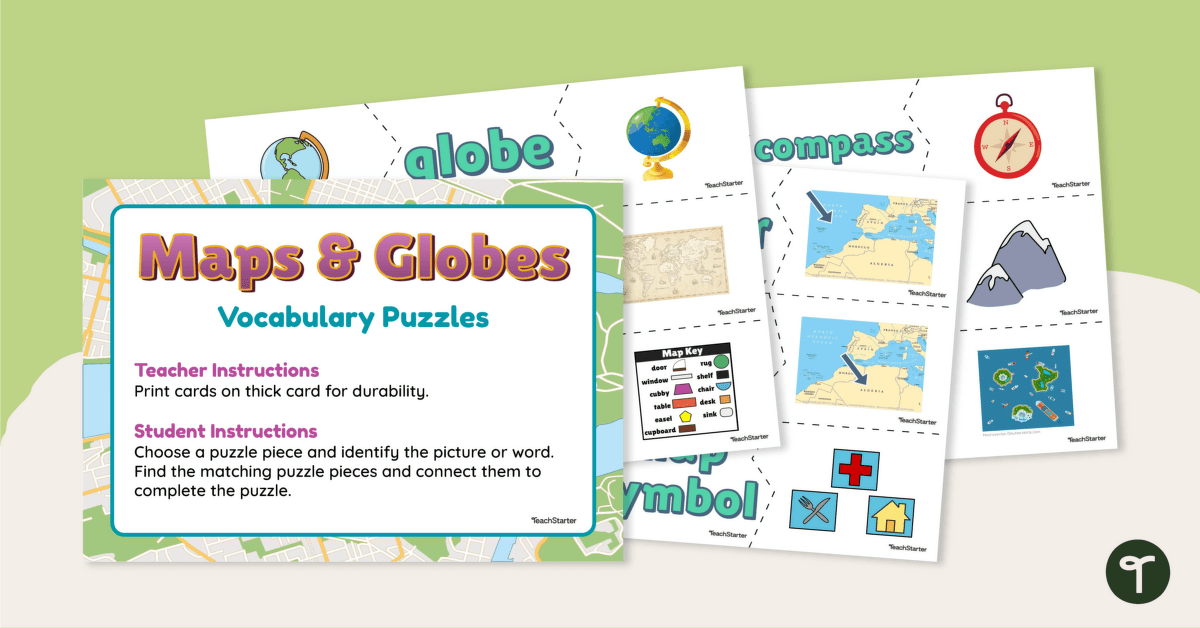 Maps and Globes Vocabulary Puzzles teaching resource