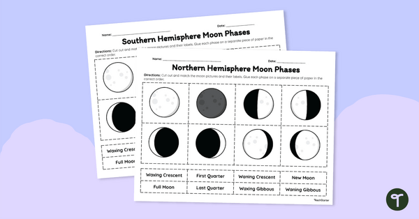 Moon Phases – Cut and Paste Activity