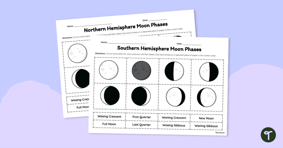 Moon Phases – Cut and Paste Activity teaching resource