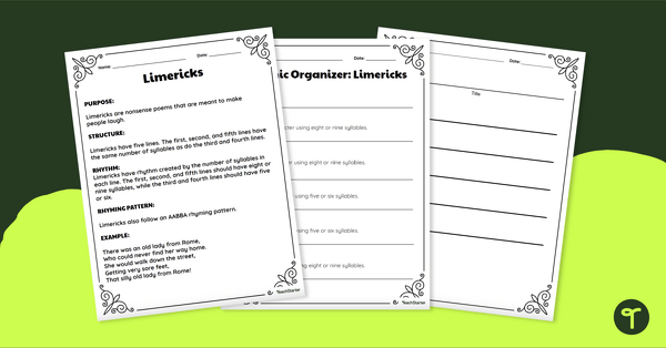 Go to How to Write a Limerick - Worksheet Pack teaching resource