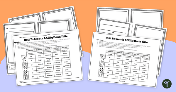 Go to Roll to Create a Silly Book Title – Differentiated Writing Activity teaching resource