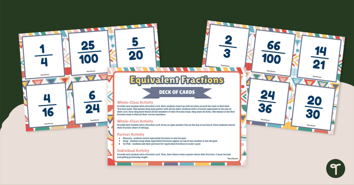 Equivalent Fractions – Deck of Cards teaching resource