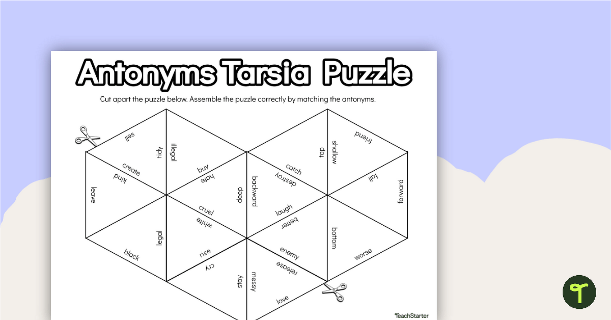 Antonyms Tarsia Puzzle teaching resource