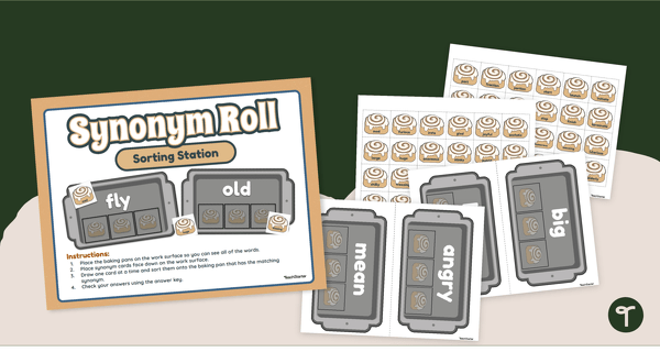 Go to Synonym Roll Sorting Activity teaching resource