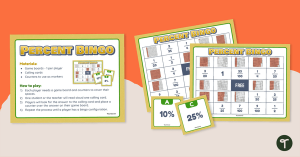 Percent Bingo teaching resource