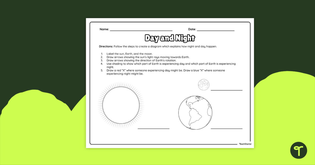 Day and Night – Worksheet teaching resource