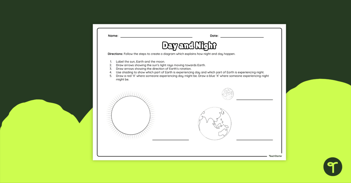 Day and Night – Worksheet teaching resource
