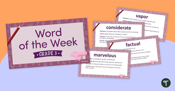 Go to Word of the Week Flip Book - Grade 3 teaching resource