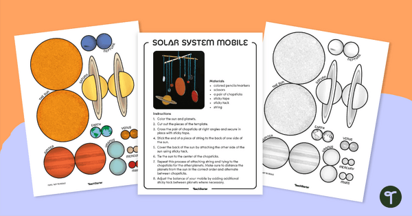 Solar System Project Activity for 3rd - 5th Grade