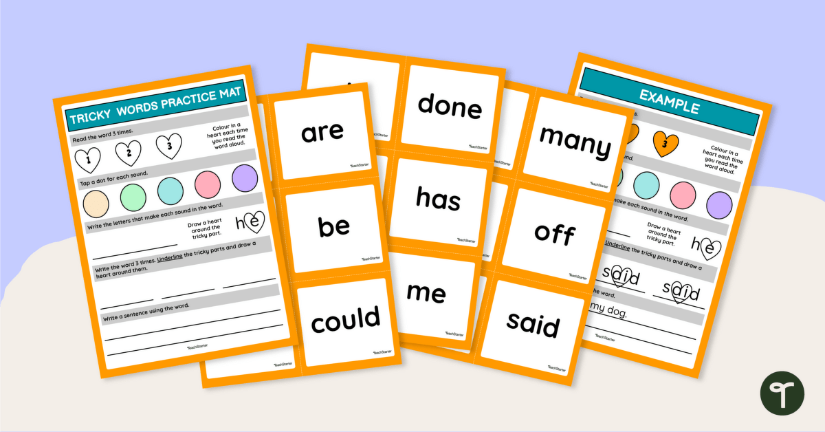 Tricky Word Flashcards and Practice Mat teaching resource