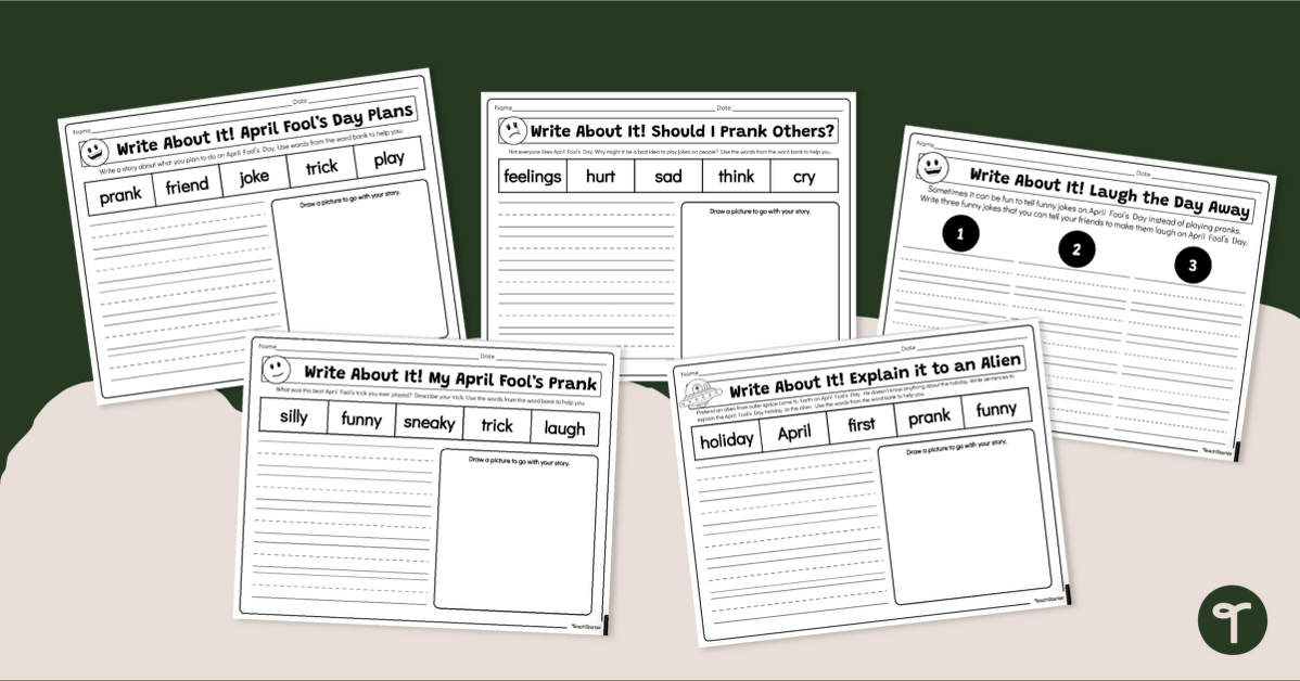 April Fools' Day Writing Prompts teaching resource