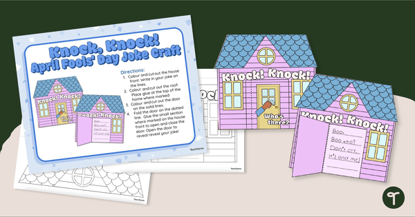 April Fools' Day 'Knock Knock' House Template teaching resource