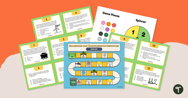Renewable and Nonrenewable Resources – Board Game teaching resource