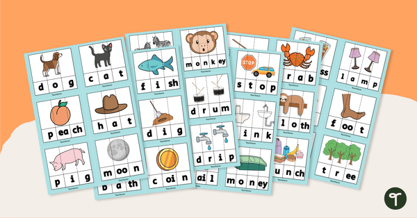 Blending Phonemes - Word Puzzles teaching resource