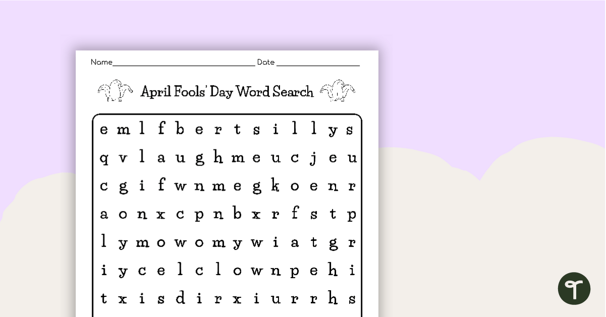 April Fools' Day Word Search teaching resource